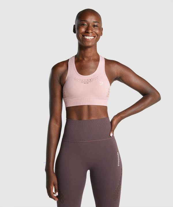 Damske Športové Podprsenky Gymshark Energy Seamless Svetlo Ruzove | UG8975360